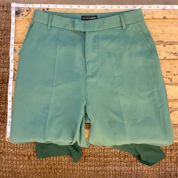 JLUXLABEL HIGH WAISTED TROUSER WIDE LEG PANT TROUSER GREEN NWT - Picture 9 of 16